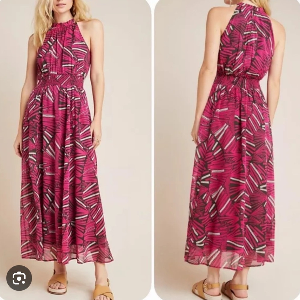 Maeve Kelli Halter Printed Maxi Dress